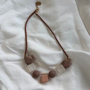 Geometric Brown and Clear Necklace